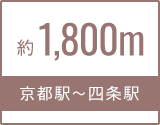 京都駅～四条駅 約1,800m